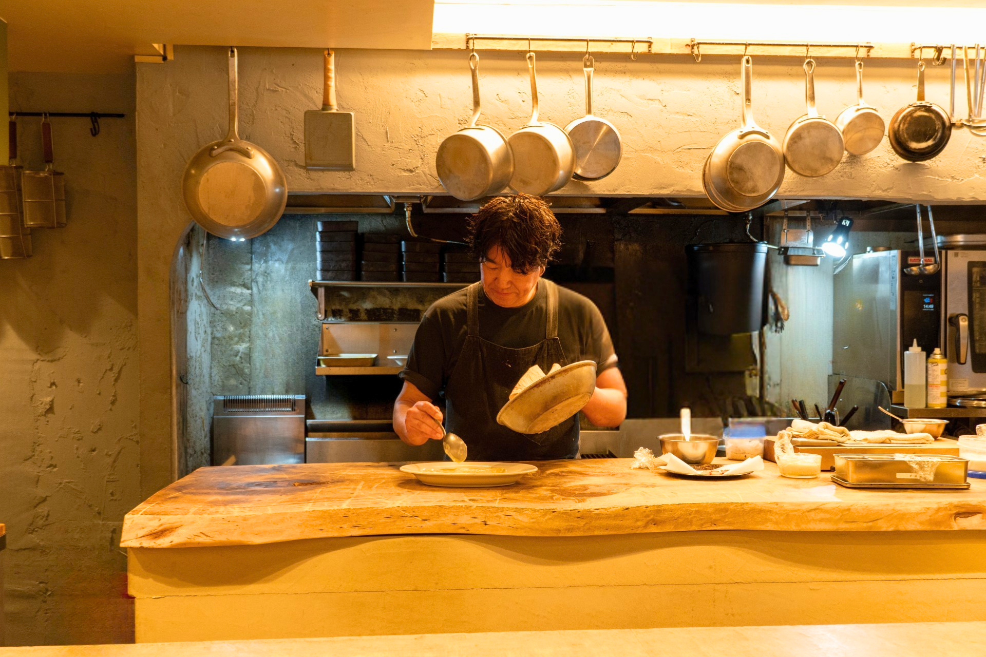 Chef preparing dishes